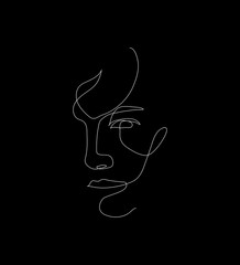 Abstract line art person on white background vector illustration modern style 