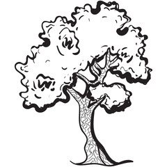 
A cedar tree icon design, hand drawn vector of natural tree 
