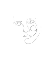 Abstract line art person on white background vector illustration modern style 