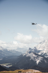 Helicopter in the mountains