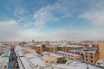 Fototapeta premium Rooftop cityscape of Saint Petersburg in winter time