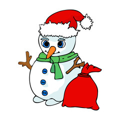 snowman with red hat