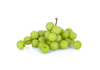 pile of indian gooseberry fruit isolated on white background