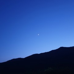 The moon in the clear night sky
