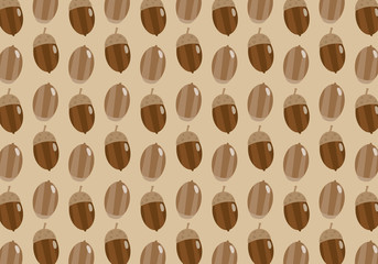 どんぐり模様のかわいい背景　横｜
Acorn pattern cute background