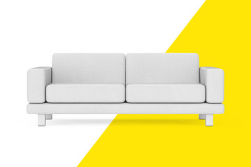 White Simple Modern Sofa Furniture. 3d Rendering