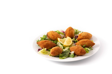 Traditional lebanese kibbeh isolated on white background