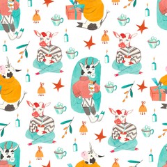 seamless pattern with cats