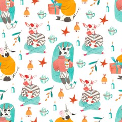 seamless pattern with cats