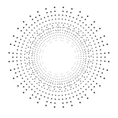 Halftone dots in circle form. Circular Music equalizer . Audio waves . Sound frequency . round logo . vector dotted frame . design element