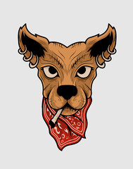 Illustration vector angry dog head good print for t-shirt,hoodie/jacket