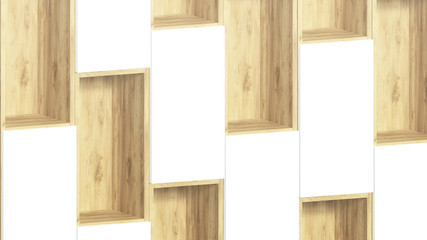 3d mockup with empty shelves for presentation on light background. 3d render Business concept. Blank product display shelf Space