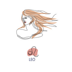 Zodiac sign Leo. The symbol of the astrological horoscope.