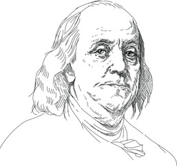 Benjamin Franklin - politician, diplomat, polymath, inventor, writer, journalist, publisher, freemason. One of the leaders of the US War of Independence