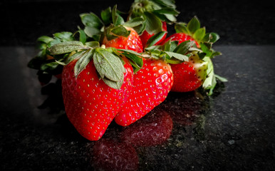 Delicious fresh strawberries from the organic fair.