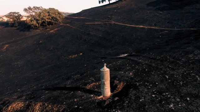 Vacaville, California, USA. 22 August 2020. Burnt hills from wildfire. LNU Lightning Complex Fire that ravaged the Napa, Sonoma, Lake and Solano counties.