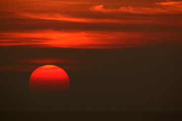 鬼海ヶ浦の夕陽