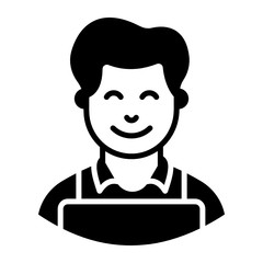 
Icon of meat killer in solid design, butcher 
