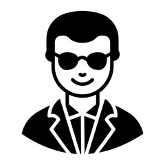 
Pharmacist icon in solid design, chemist vector style 
