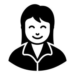 
A man avatar wearing business suit, clerk solid vector style 
