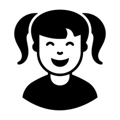 
Design of happy girl in solid style 
