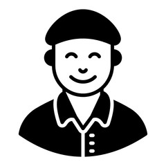 
Young man vector in modern solid style, gopnik vector 
