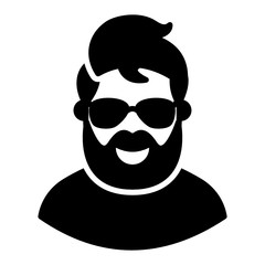 
Design of performer in modern solid style, hipster concept  
