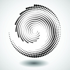 Halftone dots in circle form. round logo . vector dotted frame . design element