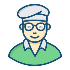 
Design of artist in modern flat style 
