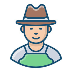 
Flat icon design of gardener, farmer 
