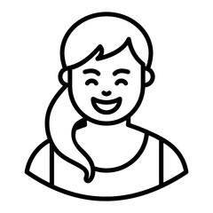 
Girl icon design, female in line vector 
