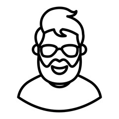 
Design of performer in modern line style, hipster concept  
