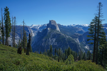 Obraz premium hiking the panorama trail in yosemite national park, california, usa