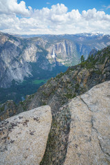hiking the pohono trail to the taft point, yosemite national park, usa