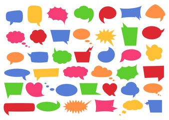 Speech bubble set with space for phrases.