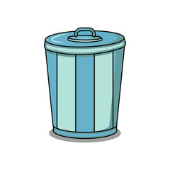 Illustration Vector Graphic Of Garbage Trash in blue, Design suitable for cleanliness theme
