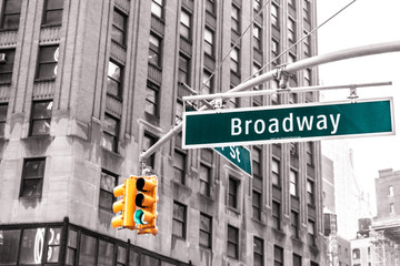 Broadway sign in New York in the USA