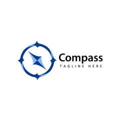 compass navigator logo template design vector with isolated white background