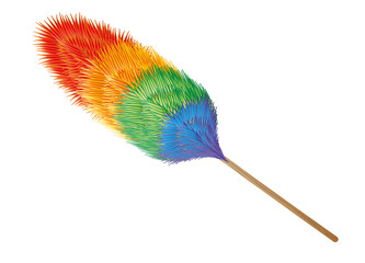 Staubwedel in knallbunten Regenbogenfarben