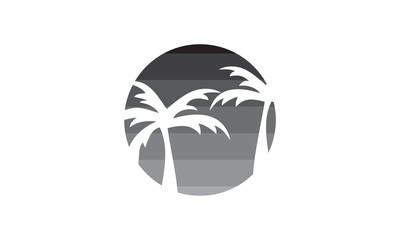 Fototapeta na wymiar coconut tree circle logo