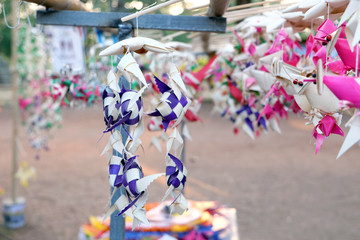 Hanging mobile colorful Plaided bamboo fish, toy baby Thai traditional