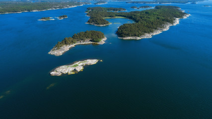 Sea and islands, Finnish sea landscape. Summer seascape. Saaristomeri. Finland.
