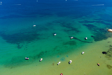 Aerial view of a beach and the sea on the Pasman Island, Croatia