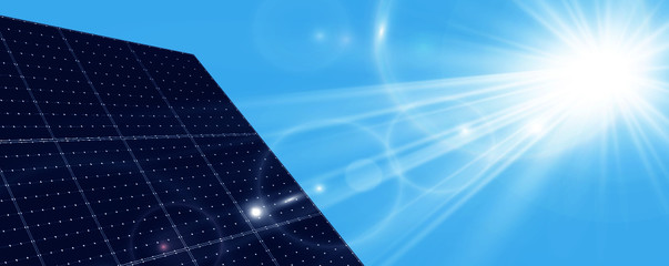 solar panel in the sky with sunlight