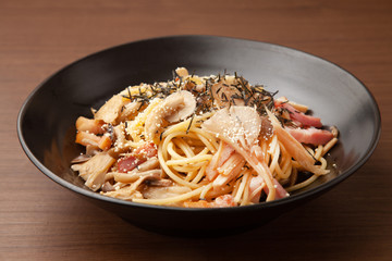 キノコの和風スパゲッティ