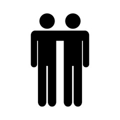 Friends icon. LGBT vector illustration. Two men standing together. Gays symbol isolated on white.