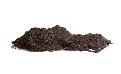 earth soil heap on white background isolated