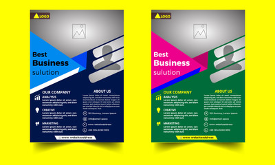Business Solution Flyer 2 Color Template design