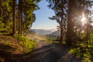 sunrise in the austrian albs