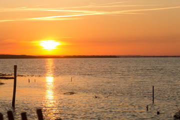 Fototapeta na wymiar sunrise over water